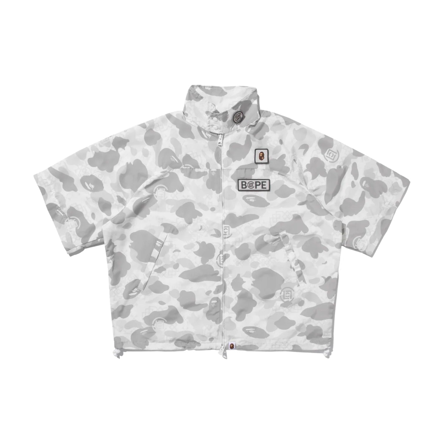 BAPE X Clot Camo Sleeve Detachable Rain Jacket 'White' 0ZXLJM911401P-WHT
