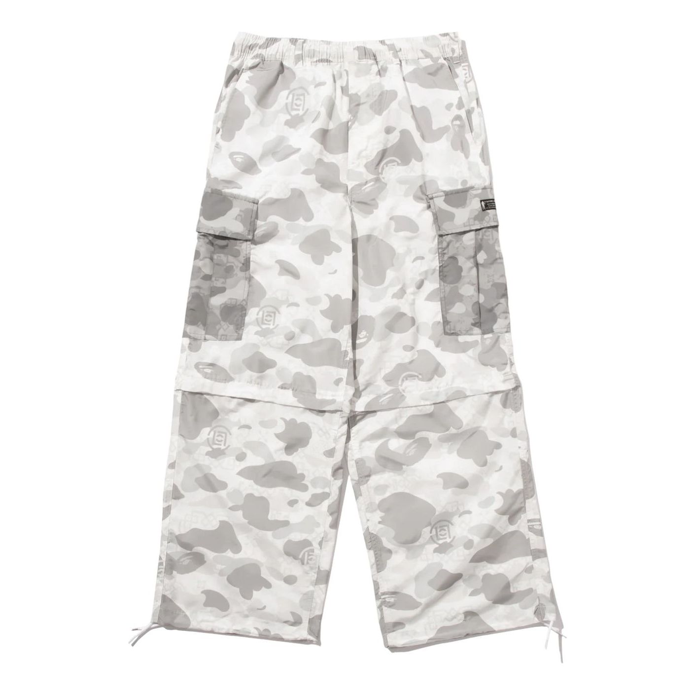 BAPE X Clot Camo Detachable Relaxed Fit Cargo Pants 'White' 0ZXPTMX90552P-WHT