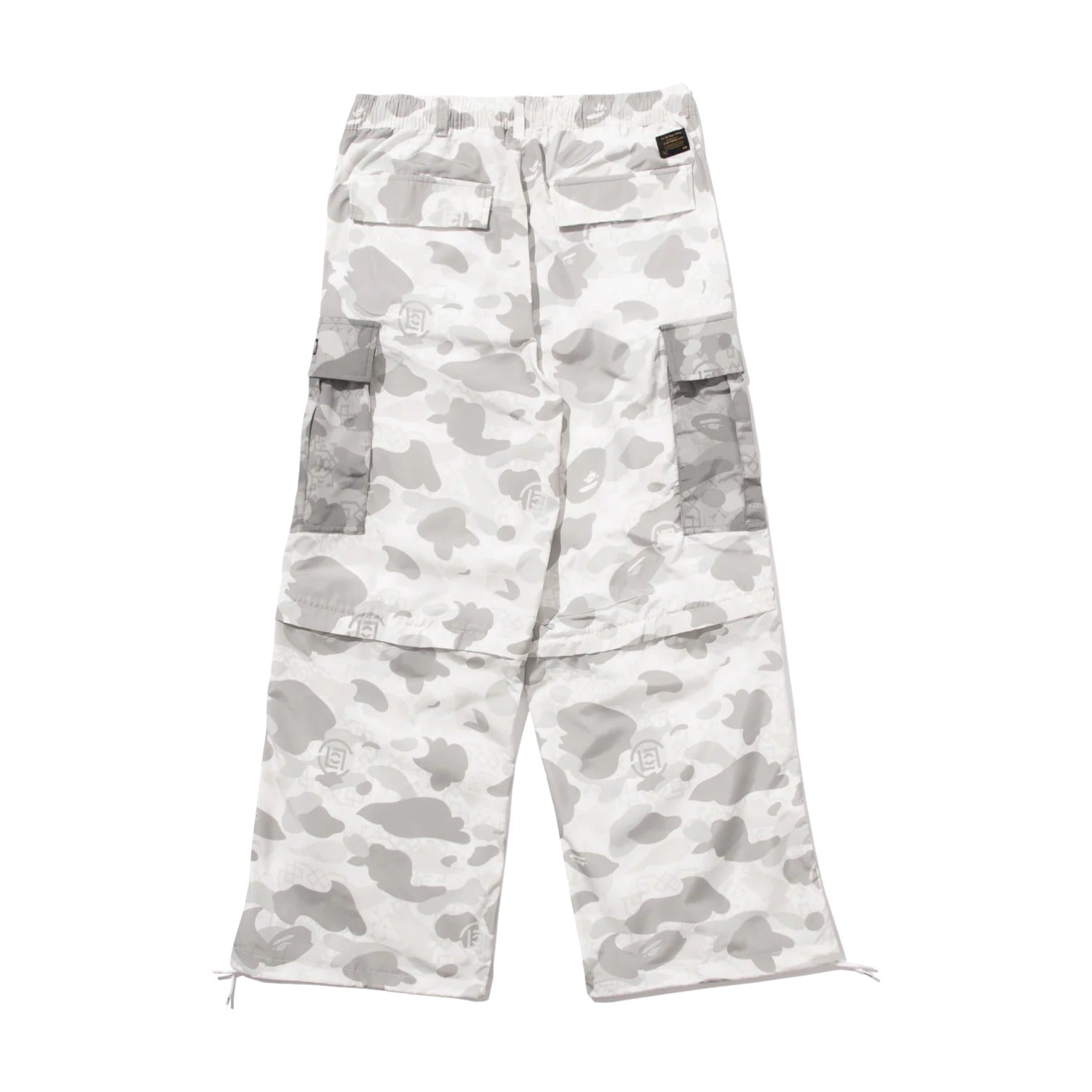 BAPE X Clot Camo Detachable Relaxed Fit Cargo Pants 'White' 0ZXPTMX90552P-WHT