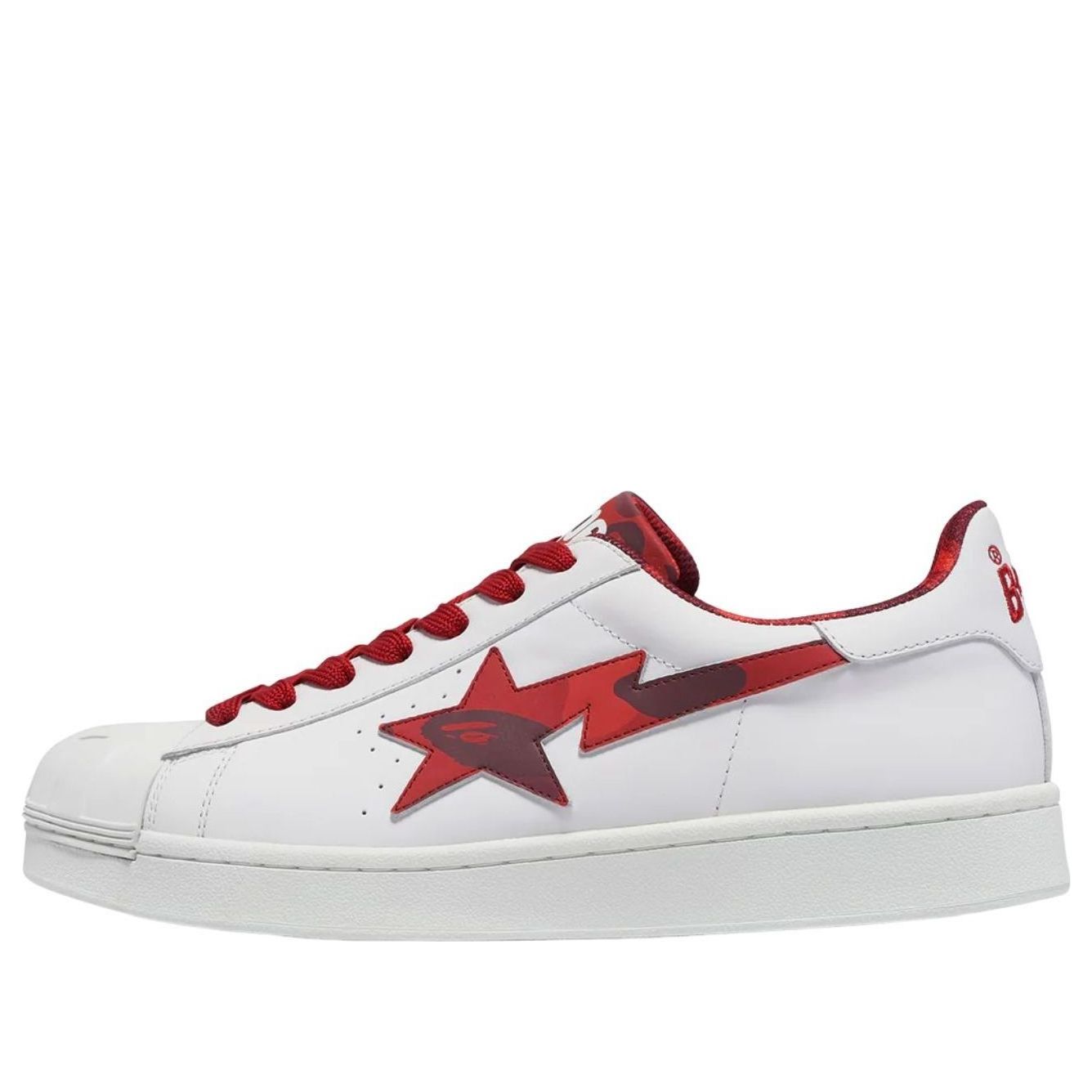 A Bathing Ape BAPE Skullsta M1 'White Red' 1J20-191-007-RED