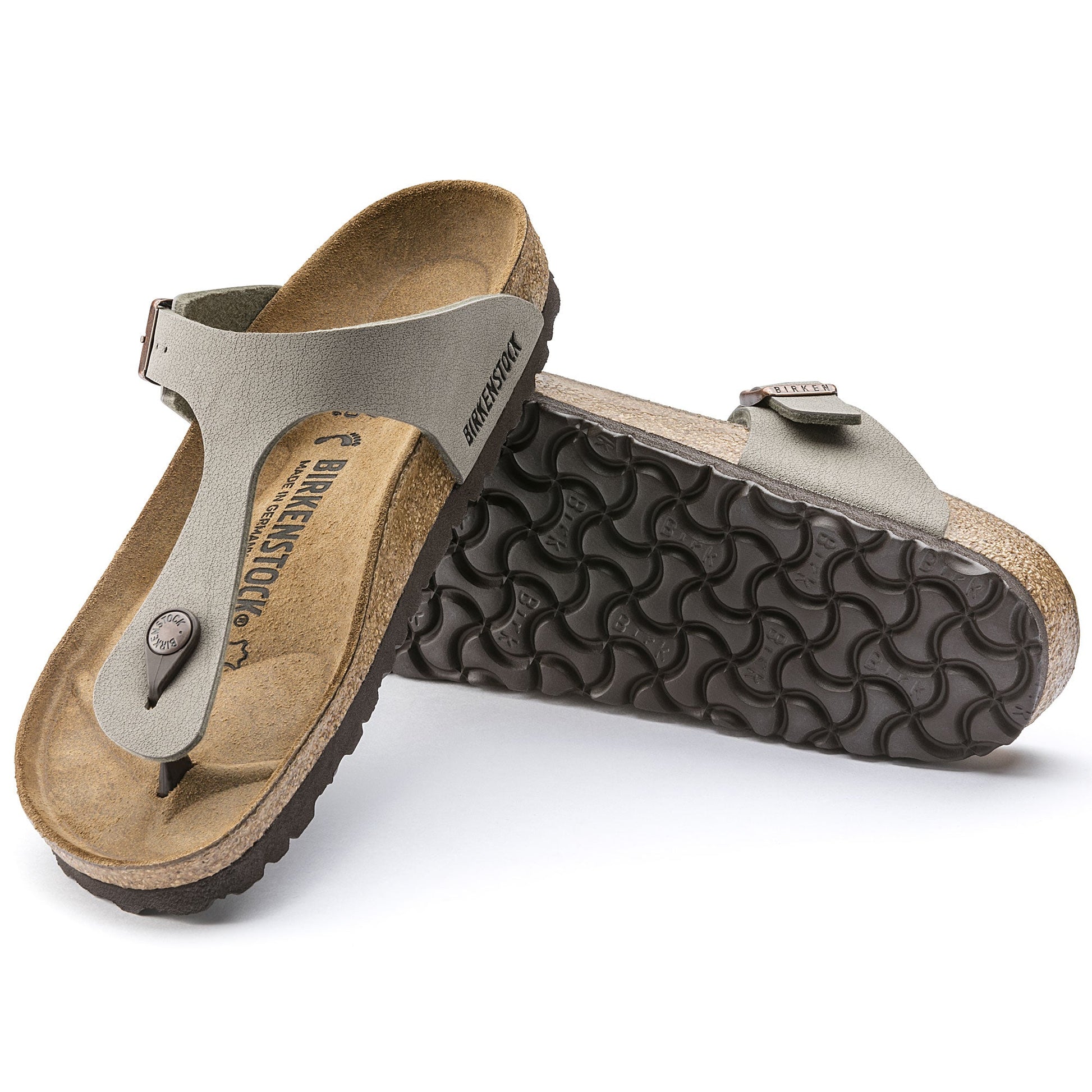 BirkenstockGizeh Birko Flor Birkibuc 'Stone' 0043391