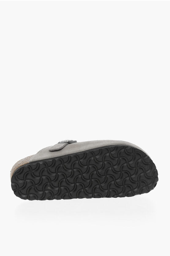 Birkenstock London Shearling Suede Leather 'Whale Grey' 1020581