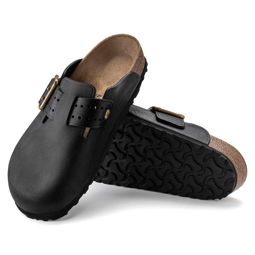 Birkenstock Boston Bold Leather Narrow Fit 'Black' 1022626
