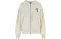 PRADA Zip-Up Drawstring Knitted Hoodie
