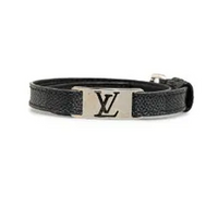 LOUIS VUITTON Brass Canvas Wristbands Men's Black