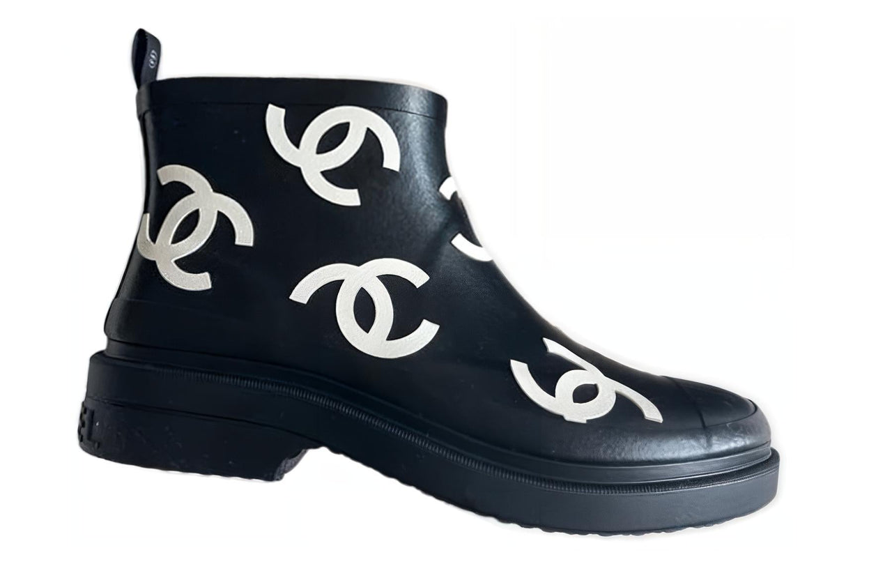 CHANEL Ankle Boots Women's Black