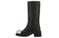 MIU MIU Knee-high Boots Women's Black Silver