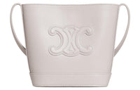 CELINE Triomphe Smooth Calf Leather Bucket Bag, Shoulder Bag, Crossbody Bag Mini Women's Chalk White