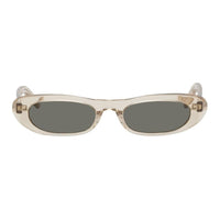 SAINT LAURENT Acetate Oval Sunglasses Men's Beige