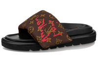 LOUIS VUITTON Slide Slippers Women's Brown