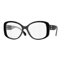 CHANEL Acetate Nylon Butterfly Eyeglass Frames Unisex Black
