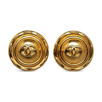 CHANEL Pre-Owned 1970-1980 CC Button Clip-on Earrings
