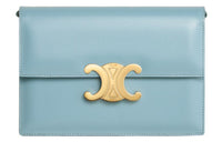 CELINE Shiny Cow Leather Crossbody Bag, Shoulder Bag Women's California Blue