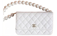 CHANEL Cow Leather Shoulder Bag Women's White