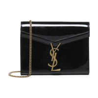 SAINT LAURENT Patent Leather Wallet Women's Black