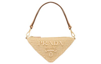 PRADA Straw And Wicker Straw Woven Shoulder Bag, Handbag, Shoulder Bag Mini Women's Neutral Color