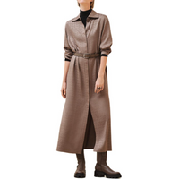 HERMES Long-Sleeved Dresses Women's Elephant Gray