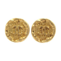 CHANEL 1995 Plated Cc Round Clip On Earrings Costume Earrings