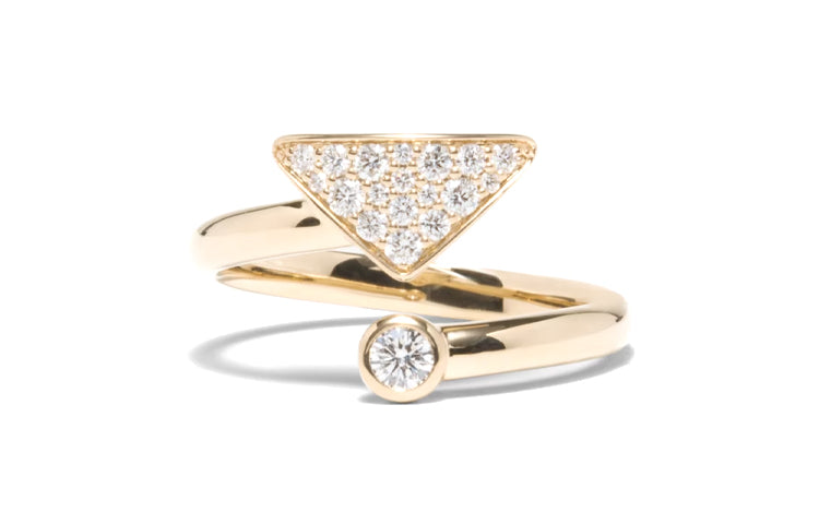 PRADA 18K Gold Diamonds Rings Women's Gold