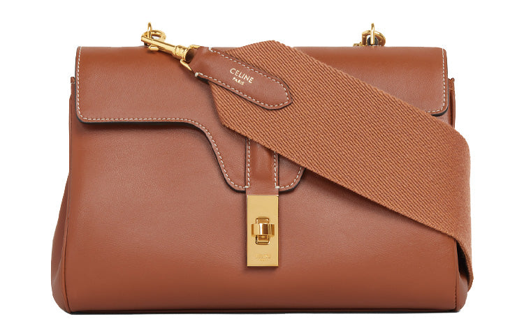 CELINE 16 Smooth Cow Leather Shoulder Bag Crossbody Bag Women's Tawny