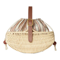 Loro Piana Cow Leather Handbag Women's Natural & Brown