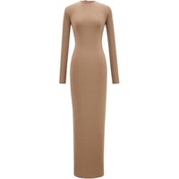 SAINT LAURENT Long-Sleeved Dresses Women's Brown