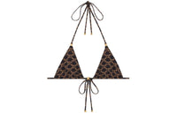 CELINE Monogrammed Bikini Top