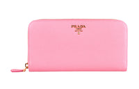 PRADA Cow Leather Wallet Women's Light Rose