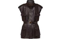 LOUIS VUITTON Sleeveless Leather Safari Jacket