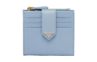 PRADA Saffiano Leather Wallet Small Size Women's Blue