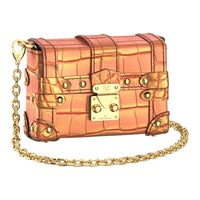 LOUIS VUITTON Crocodile Leather Shoulder Bag Crossbody Bag Women's Metallic Oranges