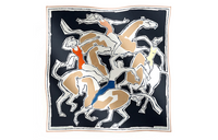 HERMES Silk Scarves Women's Black