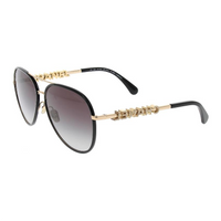 CHANEL Metal With Zircon Aviator Sunglasses Women's Gold