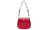 PRADA Leather One Shoulder Handbag Mini Women's Scarlet