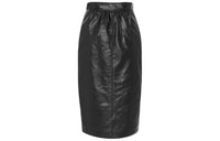 SAINT LAURENT Pleated Leather Pencil Skirt
