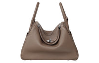 HERMES Lindy Taurillon Clemence Leather Handbag Shoulder Bag Women's 18 Etoupe Elephant Gray