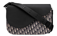 DIOR Saddle Cow Leather Saddle Bag, Shoulder Bag, Crossbody Bag Men's Beige/Black