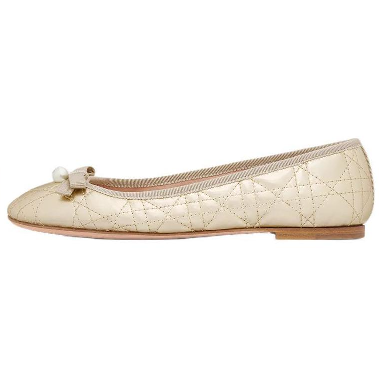 DIOR Ballet Casual Single Shoes Women's Gold