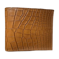 HERMES MC² Euclide Matte Crocodile Leather Wallet Men's 37 Gold Gold Brown