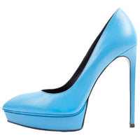 SAINT LAURENT Janis Slim Heel High Heels 14cm Women's Blue