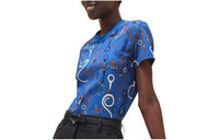 HERMES SS24 Drop Shoulder Sleeve T-Shirt Women's Bay Blue