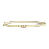 HERMES Rose Gold Plated Leather Belts Women's Yellow Width 1.3CM