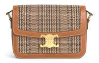 CELINE Triomphe Calfskin Crossbody Bag Shoulder Bag Women's Tan