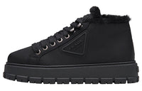PRADA Anti Slip Wear Resistant High Top Canvas Shoes Women's Black