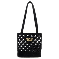 PRADA Straw Handbag Women's Black