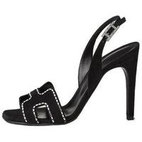 HERMES Holy Strap Sandals 10.5cm Women's Black