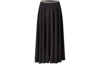 LOUIS VUITTON Chain Belt Silk Midi Skirt Casual Long Skirts Women's Black