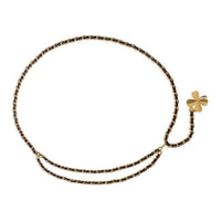 CHANEL Pre-Owned 1995 Clover Charm Leather-and-chain Belt