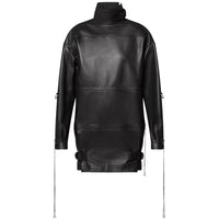 LOUIS VUITTON Leather Jacket Women's Black