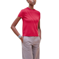 HERMES T-Shirt Women's Cranberry Red